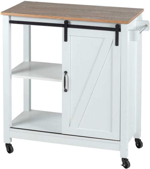 Wenko Wooden Kitchen Trolley 4 Tiers Green 80x40x88.5cm