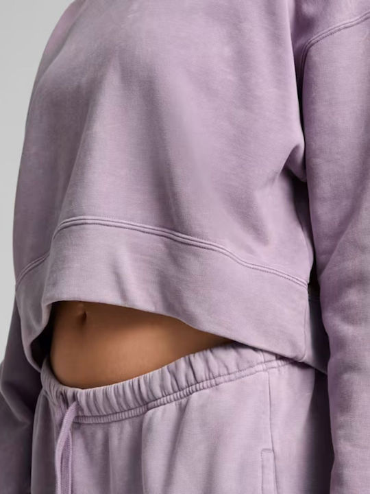 Gekürzt Damen Sweatshirt Lila