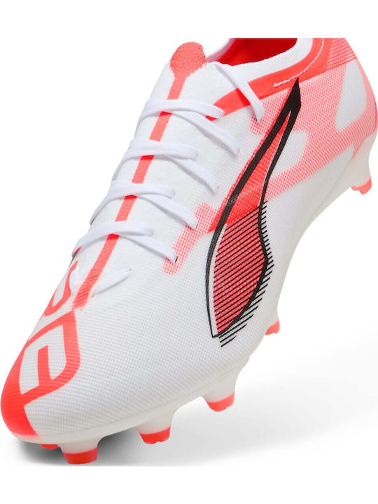 PUMA Ultra 5 Match Ποδοσφαιρικά Παπούτσια με Τάπες FG/AG Λευκά