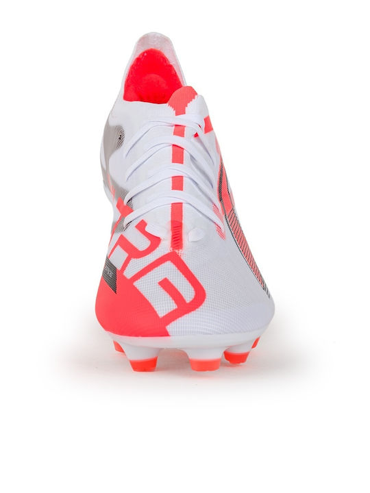 PUMA Ultra 5 Match Ποδοσφαιρικά Παπούτσια με Τάπες FG/AG Λευκά