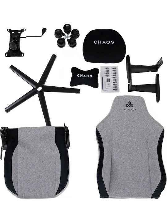 Monarch Gear Chaos Геймърски стол с регулируеми подлакътници Cloud Gray