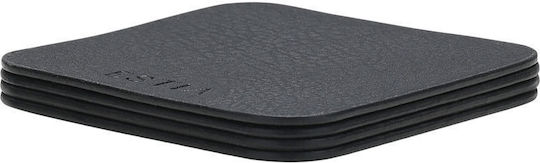 Estia Allure Σουβέρ Πλαστικό Μαύρο 10x10cm 4τμχ