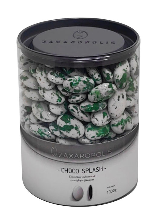 Zaxaropolis Κουφέτα Choco Splash în Formă Clasic cu Aromă de Creme Brulee Verde 1000gr