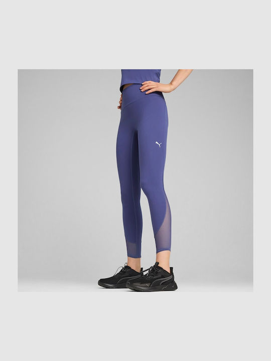 Instruire Colanti de femei Cropped Colanti Talie inalta Blue Crystal