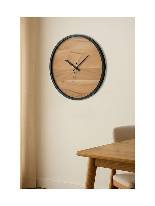 Polihome Adnan Wall Clock Wooden Beige Ø40cm