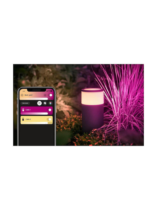 Philips Calla Φωτιστικό Κολωνάκι LED Εξωτερικού Χώρου 8W RGB IP65 Μαύρο