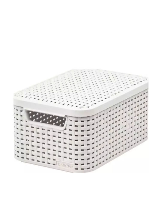 Curver Καλάθι Απλύτων Πλαστικό 18lt με Καπάκι 38x29x17cm Λευκό
