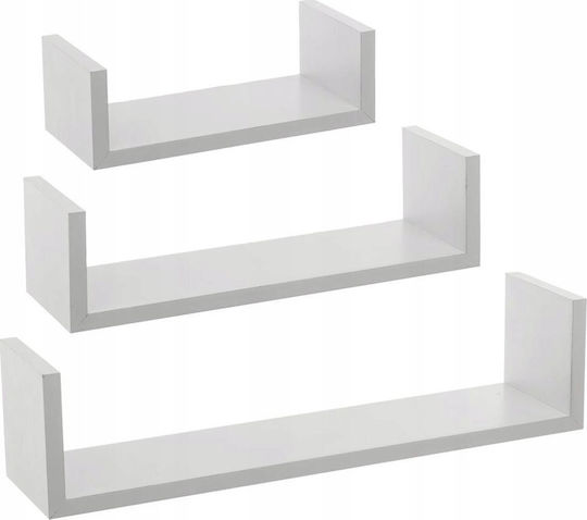 Fv Edge White Wall Shelves (3 Pieces) 42x10x10cm