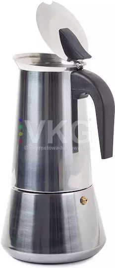 Stovetop Espresso Pot 12 Cups Inox Silver