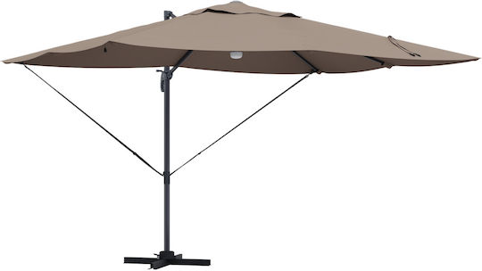 Umbrella Hanging Square Aluminum Brown 2.5x2.5m