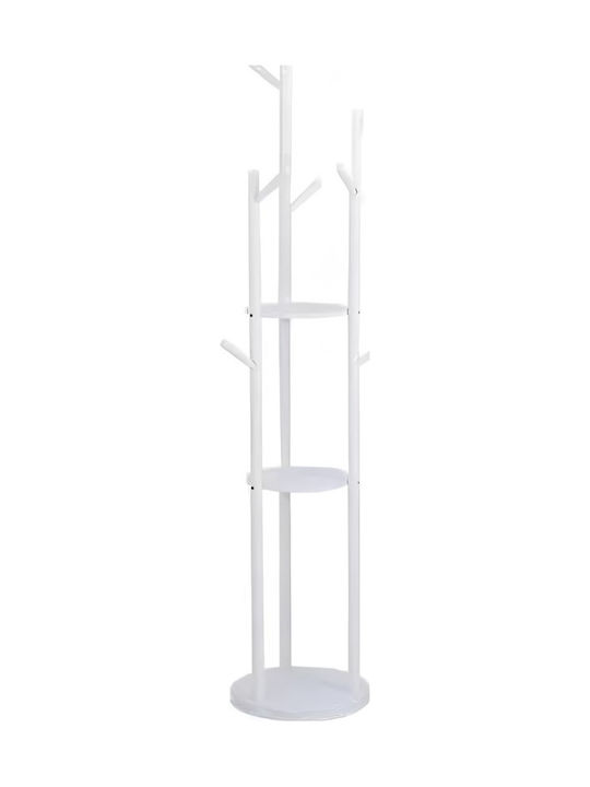 Viosarp Freistehende Kleiderständer Metallisch Weiß 30x30x170cm