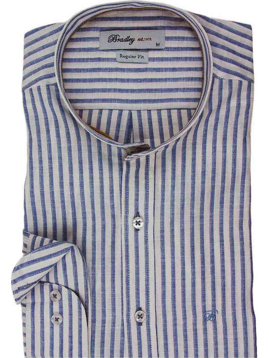 Cu mânecă scurtă In Cămașă Cu dungi White With Blue Stripe