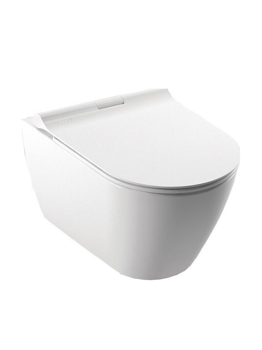 Serel Wandhängende Toilette mit Schlank Deckel Sanftes Schließen Beige