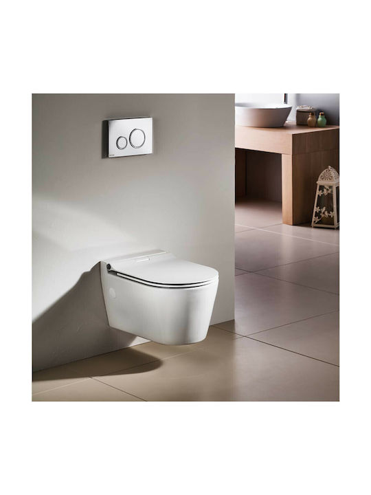 Serel Wandhängende Toilette mit Schlank Deckel Sanftes Schließen Beige