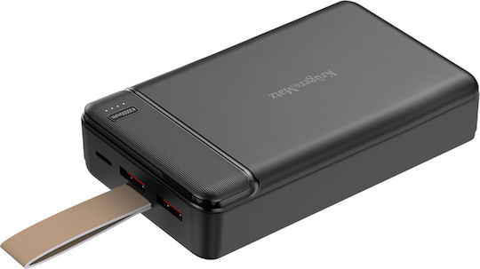 Kruger & Matz Power Bank 30000mAh 22.5W With 2 USB-A Output Ports And USB-C Power Delivery Quick Charge Port Black