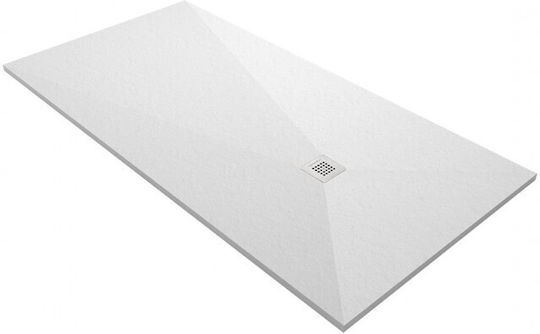 Karag Rectangular Artificial Stone Shower Bianco Pietra 80x100x2.5cm