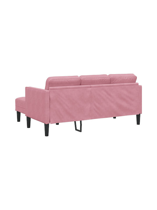 Colțar Canapea Catifea Roz Cu Perne Decorative 173x131x67cm