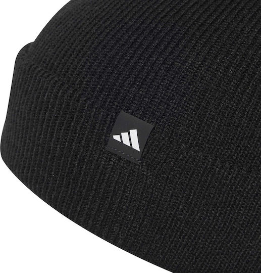 Beanie Unisex Σκούφος με Rib Πλέξη σε Μαύρο χρώμα