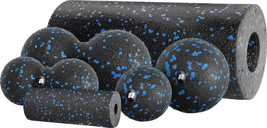 Massage-Roller-Set Mini-Roller 2 Bälle 2 Duobälle 6-teilig Schwarz-Blau Farbig Matte
