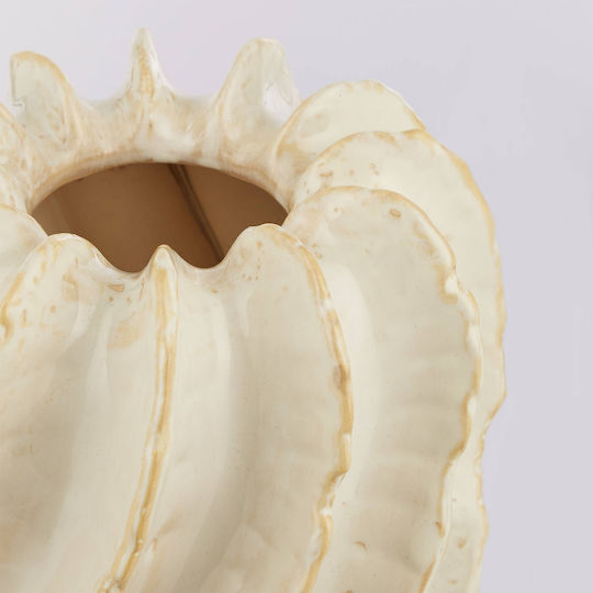 Organic Βάζο 26cm Μπεζ Μπεζ Διάμετρος 18cm X Ύψος 26cm