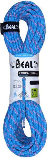 Beal Cobra II BC086C.60GD.B Dynamic Climbing Rope with Length 60m Blue