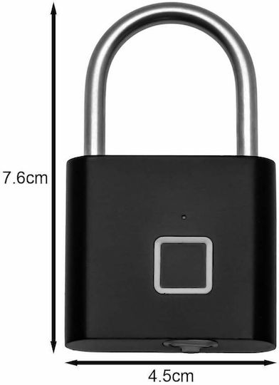 Padlock Brass With Fingerprint 76mm Black 1pcs