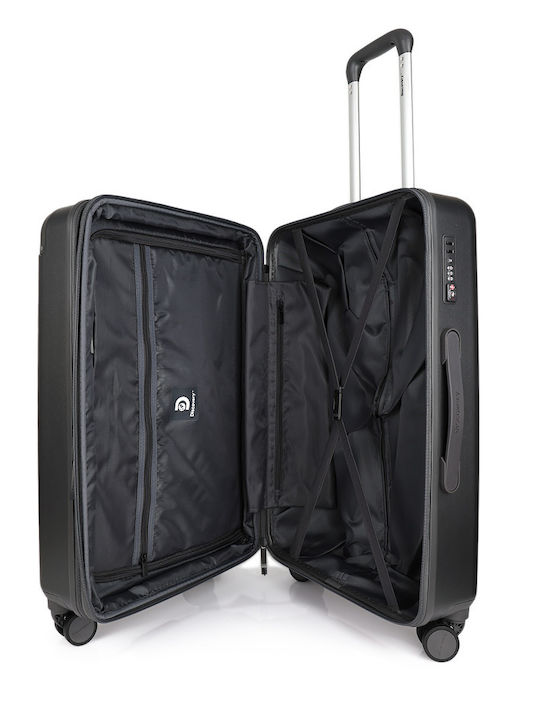 Discovery Medium Travel Suitcase Hard Charcoal with 4 Wheels