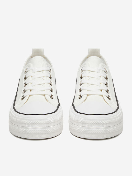 Damen Flatforms Sneakers Weiß