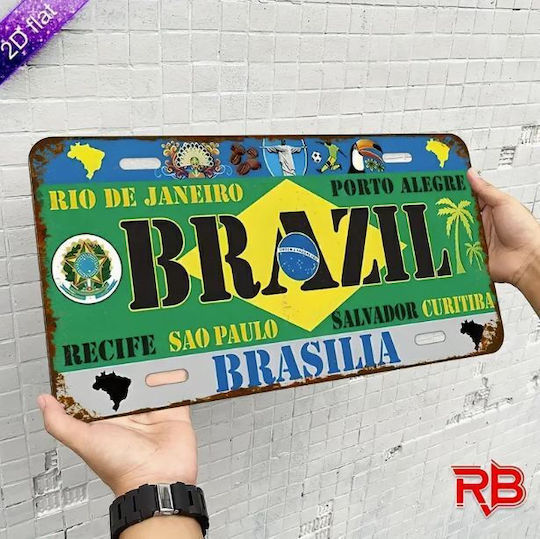 Handmade Metal Wall Decor Sign 30x15cm