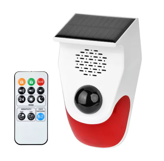 Wireless Alarm Siren Battery Outdoor with Red Light