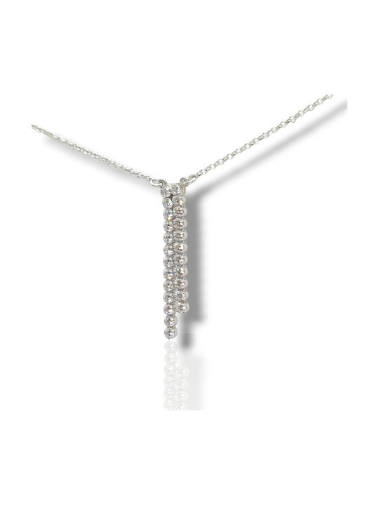 Mentzos Necklace from Silver with Zircon