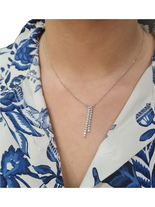 Mentzos Necklace from Silver with Zircon