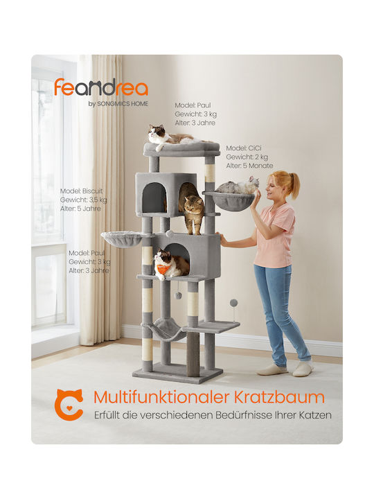 Feandrea Kratzbaum Katzenbäume Gray 5 Ebenen 69x43x175cm