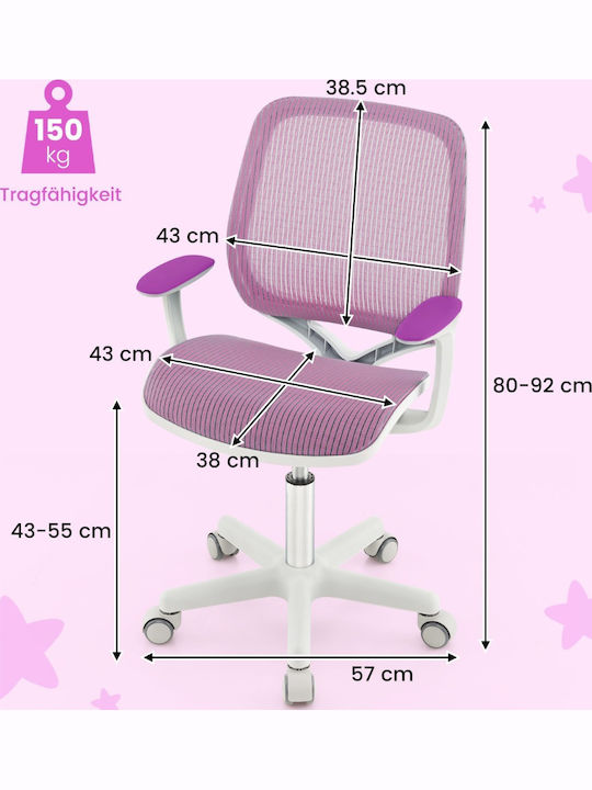Desk Chair with Armrests Purple