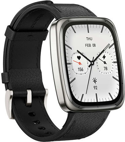 Amazfit Active 2 Square Stainless Steel 43mm Αδιάβροχο Smartwatch με Παλμογράφο (Μαύρο)