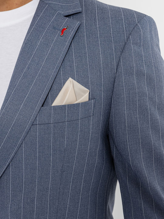 Men's Suit Striped light blue