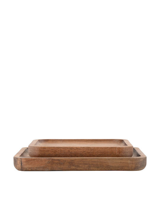 Estia Ξύλινος Δίσκος Σερβιρίσματος 15x15x2.5cm 2τμχ
