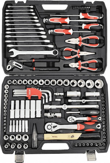 AWTools Set de chei tubulare și clichet 1\2" & 1\4" 122buc