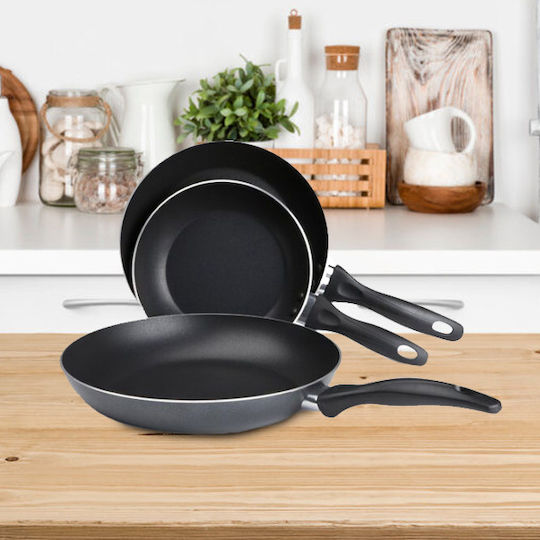 Großes Pfannen-Set aus Aluminium 3-teilig