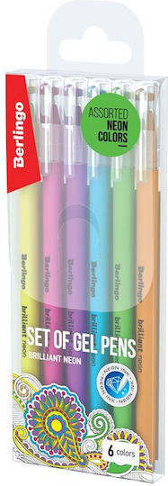 Berlingo Neon Gel Pens 6 Pcs 0,8 Mm Neon