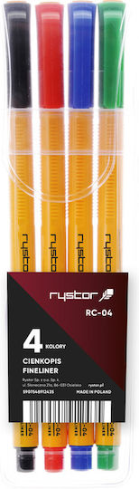 Rystor Μαρκαδόροι Σχεδίου 0.4mm Σετ 4 χρώματα