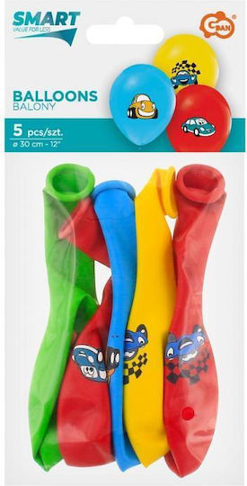 Set of 5 Balloons Latex 33cm (Μiscellaneous colours)