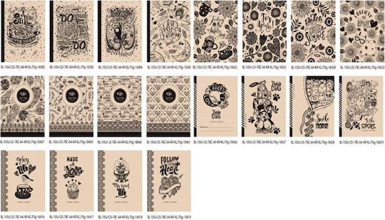 Fresh Notizbuch 64 Blätter Quadrat (Μverschiedene Designs/Farben)