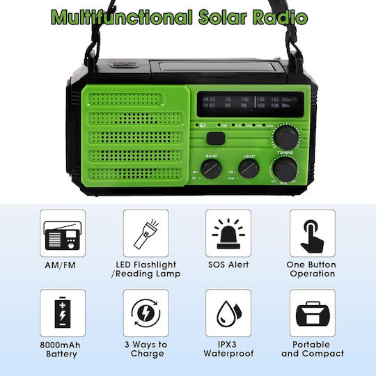 X001OLF9UN Tabletop Radio Solar with USB Green