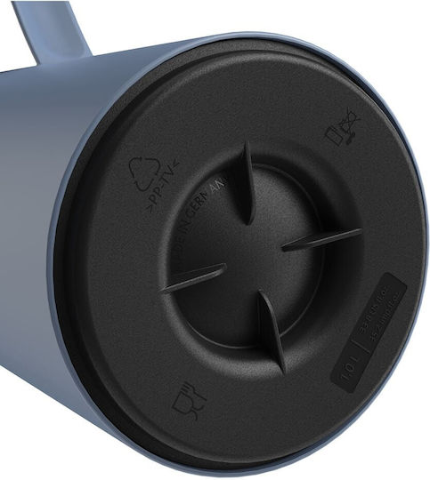 Emsa Quick-press Κανάτα Θερμός Γυάλινο / Πλαστικό 1lt Μπλε