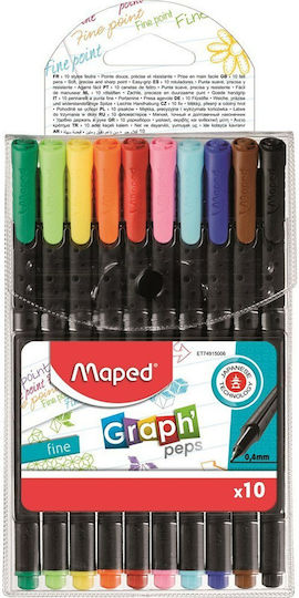 Maped Graph Peps Fine Markere de Desen 0.4mm Set 10buc