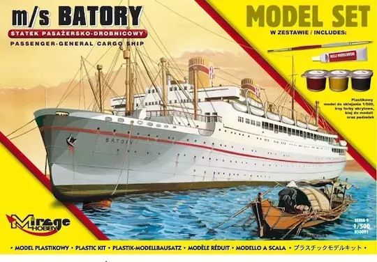 Mirage Modeling Figure Ship White in Scale 1:500 with Glue and Paints