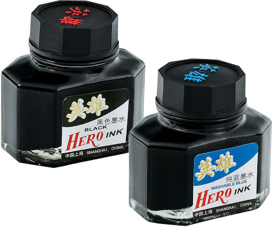 Hero Replacement Ink for Fountain Pen Black 59ml
