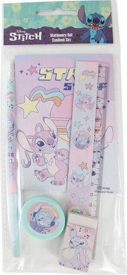 Gim Kinder Schreibwarenset mit Bleistift, Spitzer, Radiergummi, Notizbuch und Lineal 5Stück