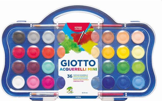 Giotto Set Acuarele Multicolore cu Pincel 36buc